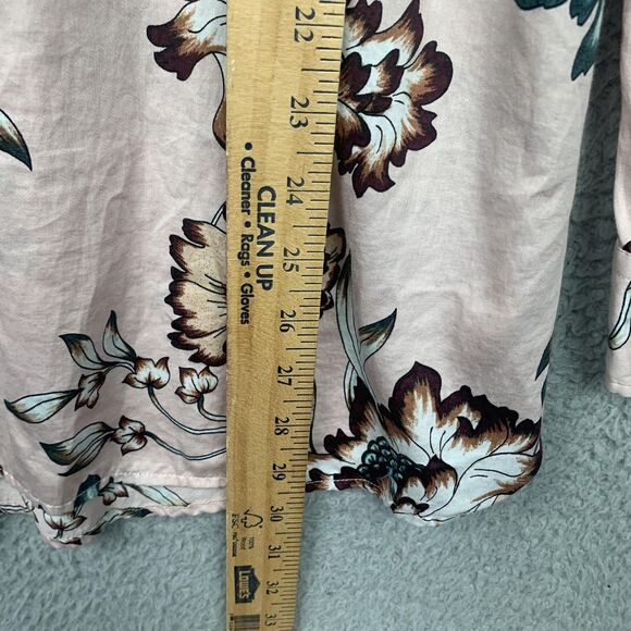 Lauren Ralph Lauren Shirt Womens 3X Pink Floral Button Front Long Sleeve Plus - Picture 13 of 15